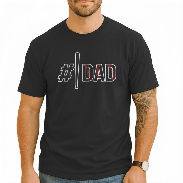 Baseball Player Dad Father's Day Number One Baseball Dad Men T-Shirt