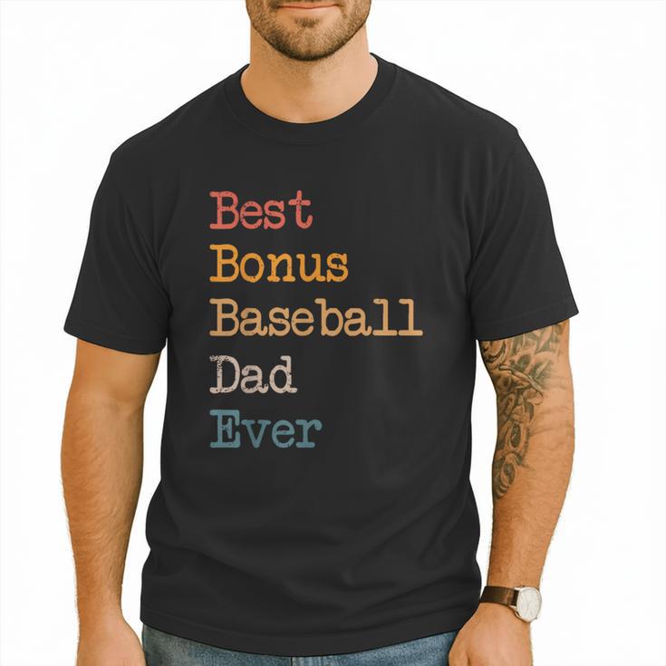 Best Bonus Baseball Dad Ever Softball Stepdad From Daughter Men T-Shirt