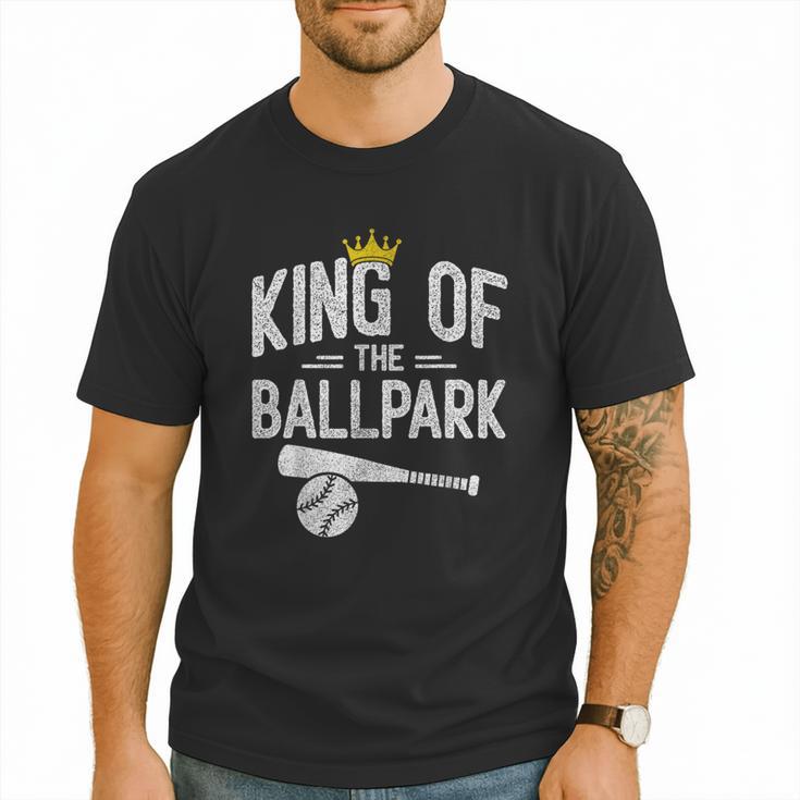 Dad Baseball For Men Baseball Dad King Of Ballpark Men T-Shirt