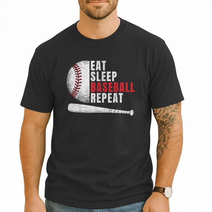 Eat Sleep Baseball Repeat Humor Baseball Dad Players Men T-Shirt Eat Sleep Baseball Repeat Humor Baseball Dad Players Men T-Shirt