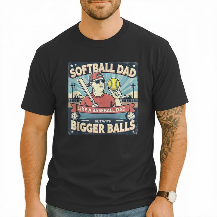 Softball Dad Like a Baseball Dad Gift Men Men T-Shirt