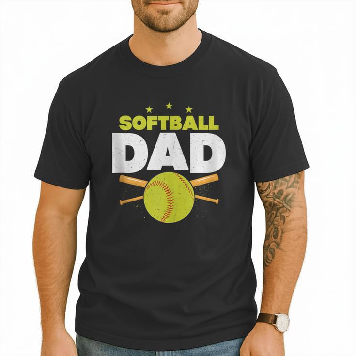 Softball Dad Just Like A Baseball Dad Player Men T-Shirt