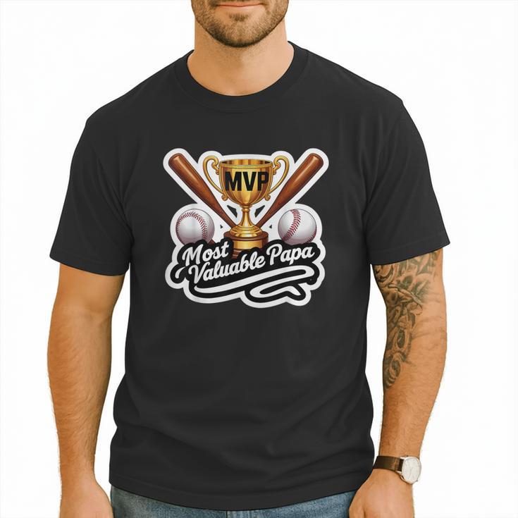 Most Valuable Papa Baseball Dad Coach Player Father's Day Men T-Shirt