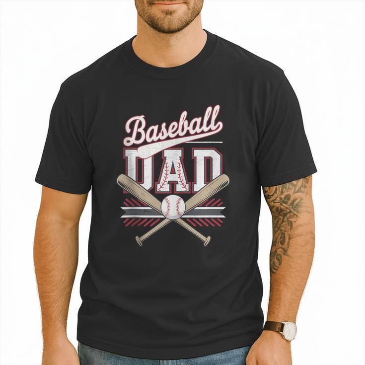 Vintage Baseball Dad Father's Day Husband Daddy Dad In Law Men T-Shirt
