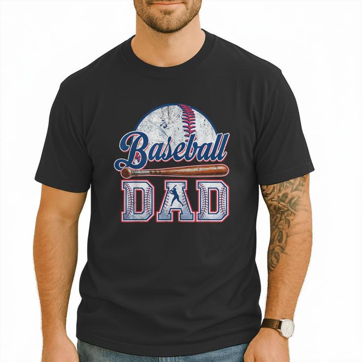 Vintage Baseball Dad Happy Fathers Day For Men Sports Lovers Men T-Shirt