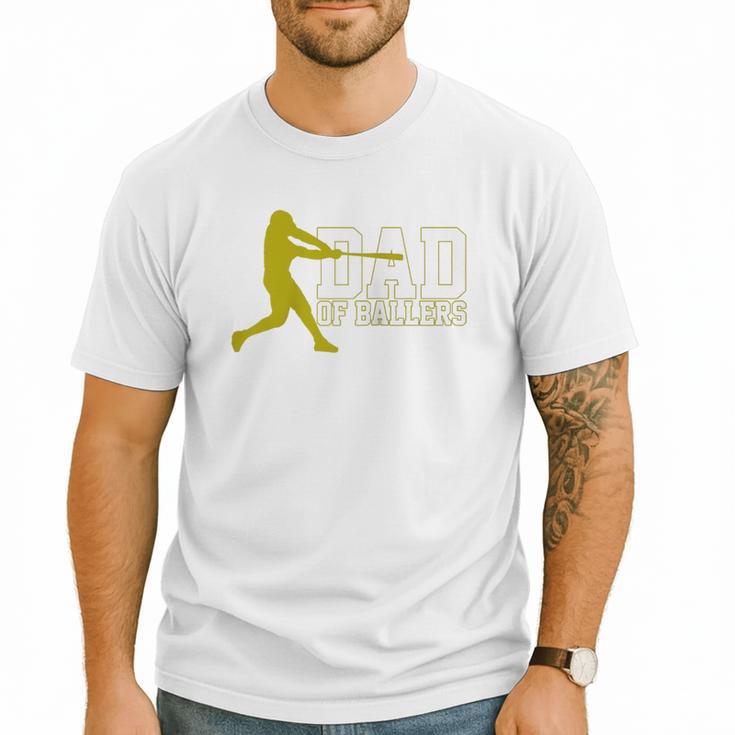Baseball Dad Of Ballers Raglan Baseball Tee Men T-Shirt
