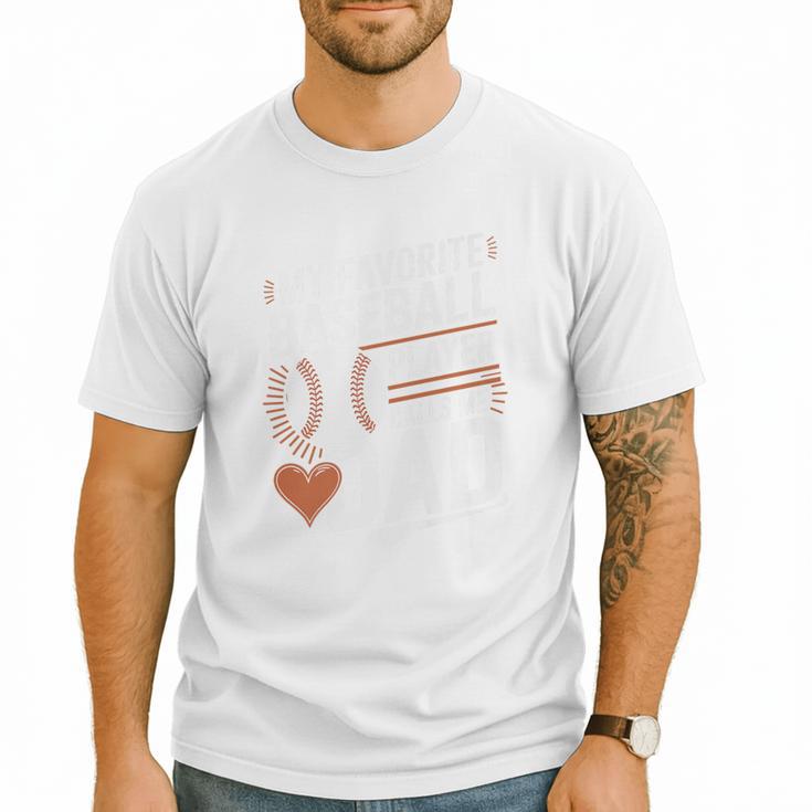 Baseball Dad My Favorite Baseball Player Calls Me Dad Premium Men T-Shirt