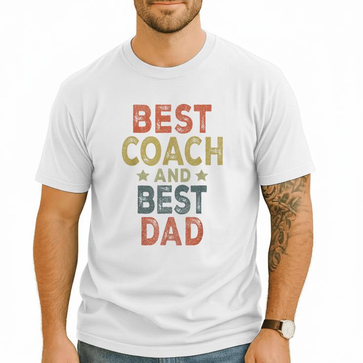 Baseball Dad For Men Vintage Best Coach And Best Dad Men T-Shirt