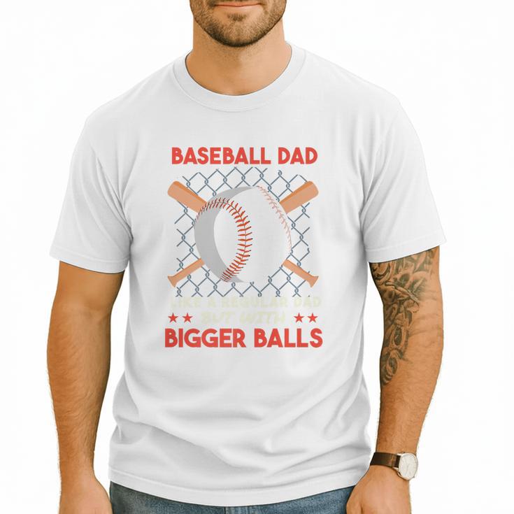 Baseball Dad Like a Regular Dad But With Bigger Balls Premium Men T-Shirt