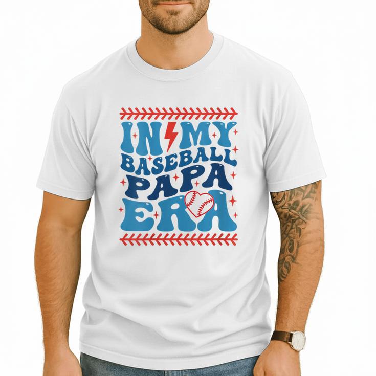 In My Baseball Papa Era Groovy Baseball Dad Family Matching Men T-Shirt