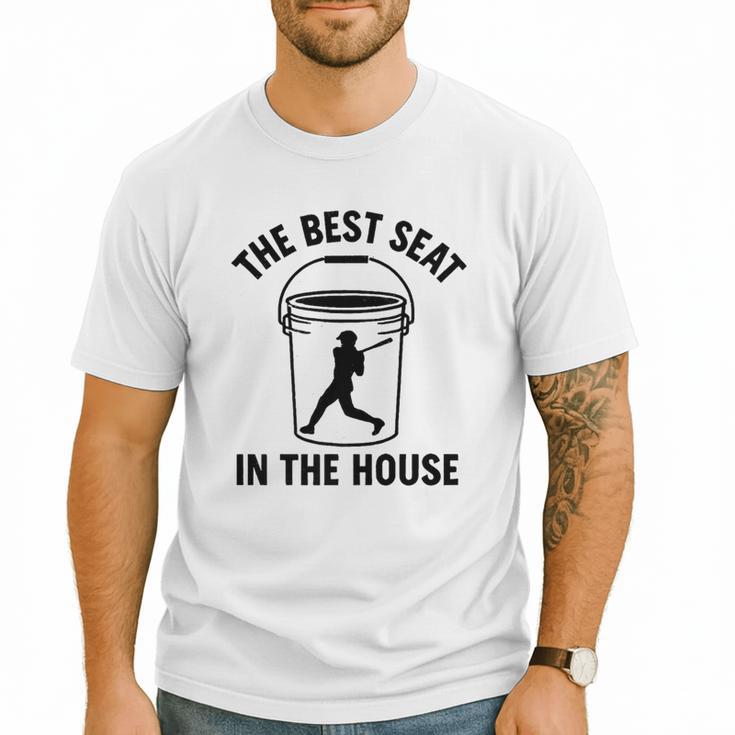 The Best Seat In The House Bucket Dad Baseball Dad Premium Men T-Shirt The Best Seat In The House Bucket Dad Baseball Dad Premium Men T-Shirt