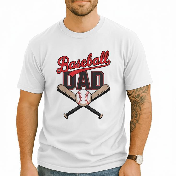 Father's Day Baseball Dad Daddy Vintage Game Day Boys Kids Men T-Shirt