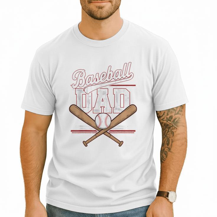 Game Day Baseball Dad Vintage Daddy Father's Day Boys Kids Men T-Shirt