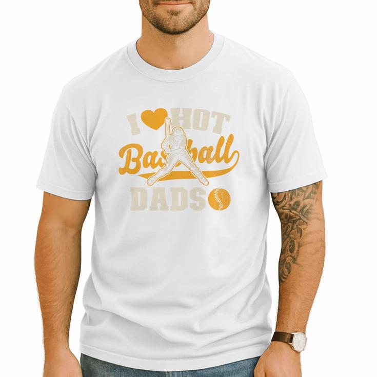I Love Hot Baseball Dads Baseball Lovers Players Premium Men T-Shirt