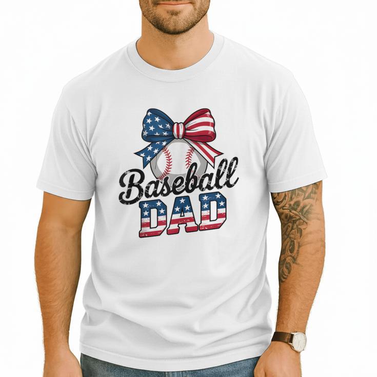 Patriotic Baseball Dad 4th Of July For All American Fathers Men T-Shirt