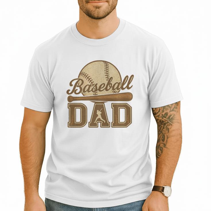 Retro Vintage Baseball Dad Summer Sports Lover Fathers Day Premium Men T-Shirt