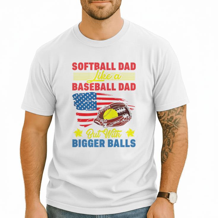 Softball Dad Like A Baseball Dad But With Bigger Balls Premium Men T-Shirt