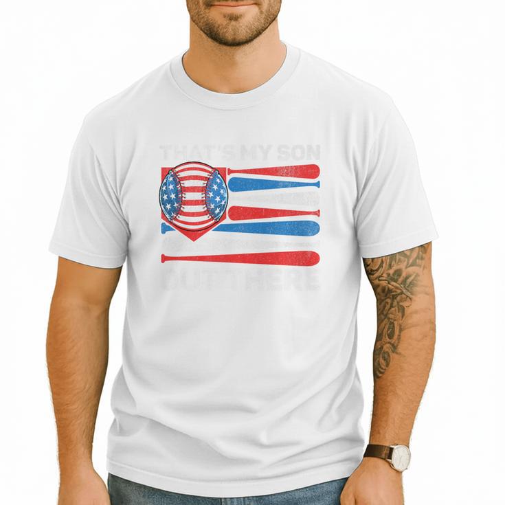 That's My Son Out There Baseball Dad For Men 4th Of July Men Premium Men T-Shirt