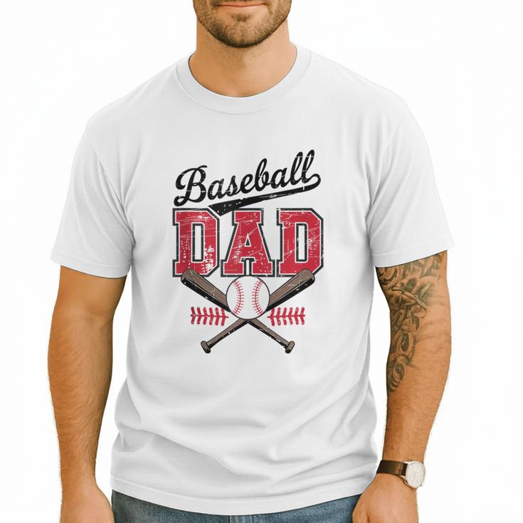 Vintage Baseball Dad Daddy Father's Day Baseball Players Men T-Shirt
