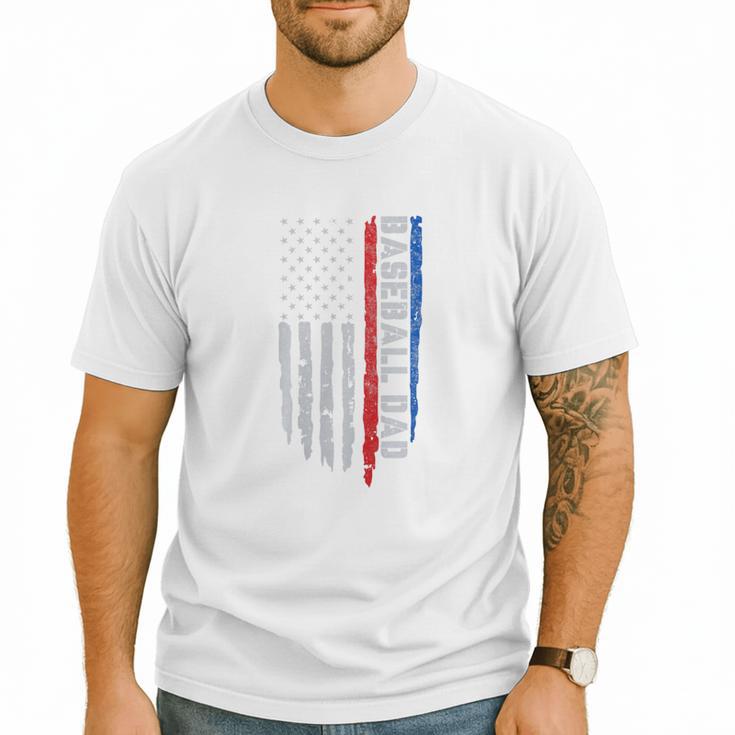 Vintage Baseball US Flag Tee Baseball Dad Player Coach Premium Tri-Blend Men T-Shirt