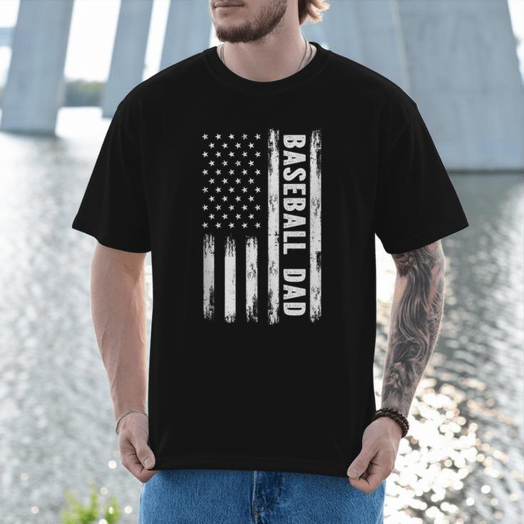Baseball Dad American Flag Grunge Retro Vintage Father Men T-Shirt Baseball Dad American Flag Grunge Retro Vintage Father Men T-Shirt