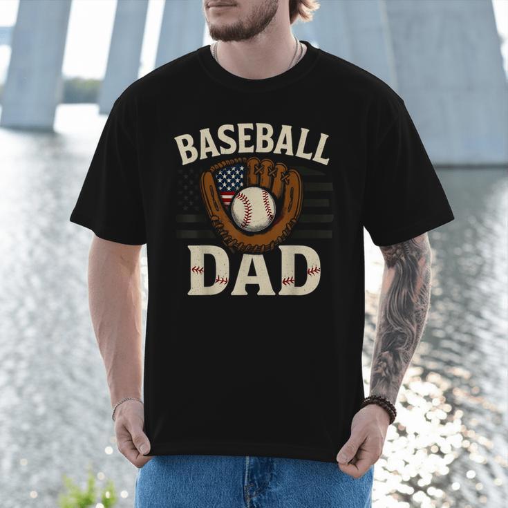 Baseball Dad Fathers Day American USA Flag Men Boys Kids Men T-Shirt Baseball Dad Fathers Day American USA Flag Men Boys Kids Men T-Shirt