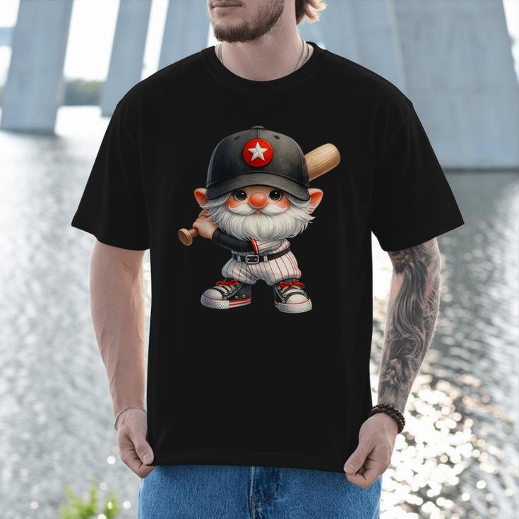 Baseball Dad Gnome With Baseball Bat For Grandpa Life Men T-Shirt