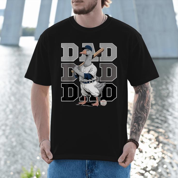 Baseball Dad Goose Sports Lover Father's Day Tee Men T-Shirt