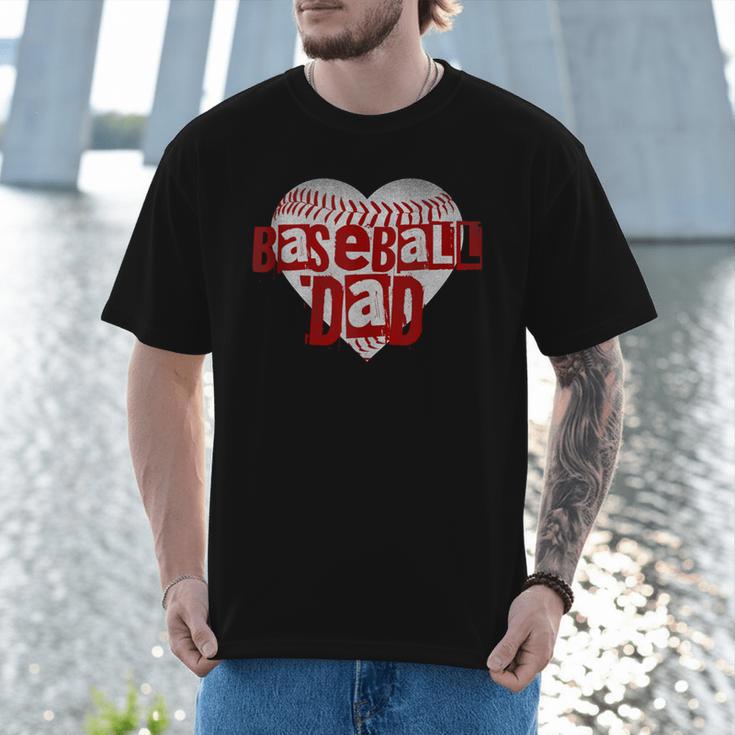 Baseball Dad Heart For Baseball Lovers Baseball Father's Day Men T-Shirt Baseball Dad Heart For Baseball Lovers Baseball Father's Day Men T-Shirt
