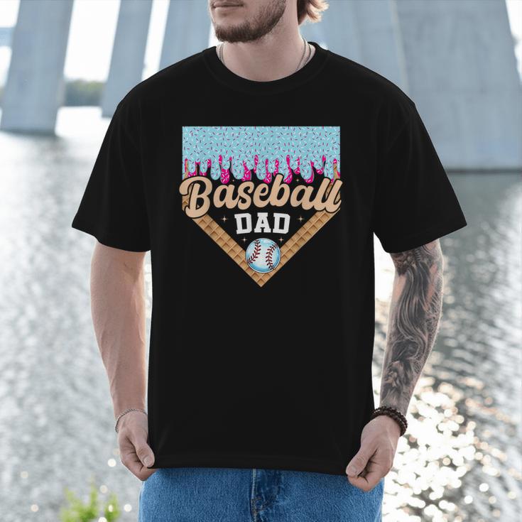 Baseball Dad Ice Cream Drip Fathers Day Men T-Shirt
