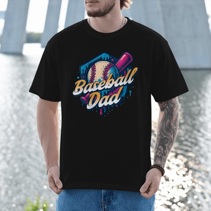 Baseball Dad Kids Birthday Baseball Drip Ice Cream Family Men T-Shirt Baseball Dad Kids Birthday Baseball Drip Ice Cream Family Men T-Shirt