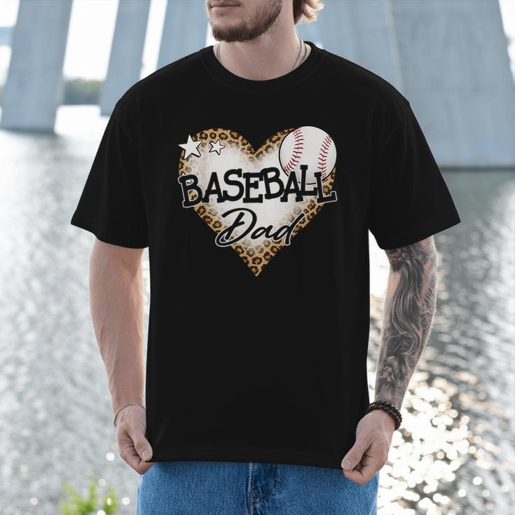 Baseball Dad Leopard Heart Baseball Lover Men T-Shirt Baseball Dad Leopard Heart Baseball Lover Men T-Shirt