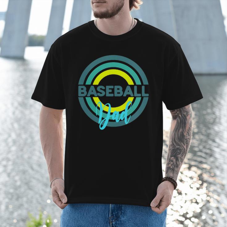 Baseball Dad With Modern Baseball Circles Men T-Shirt