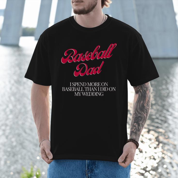 Baseball Dad Travel Ball Little League Husband Wedding Men T-Shirt