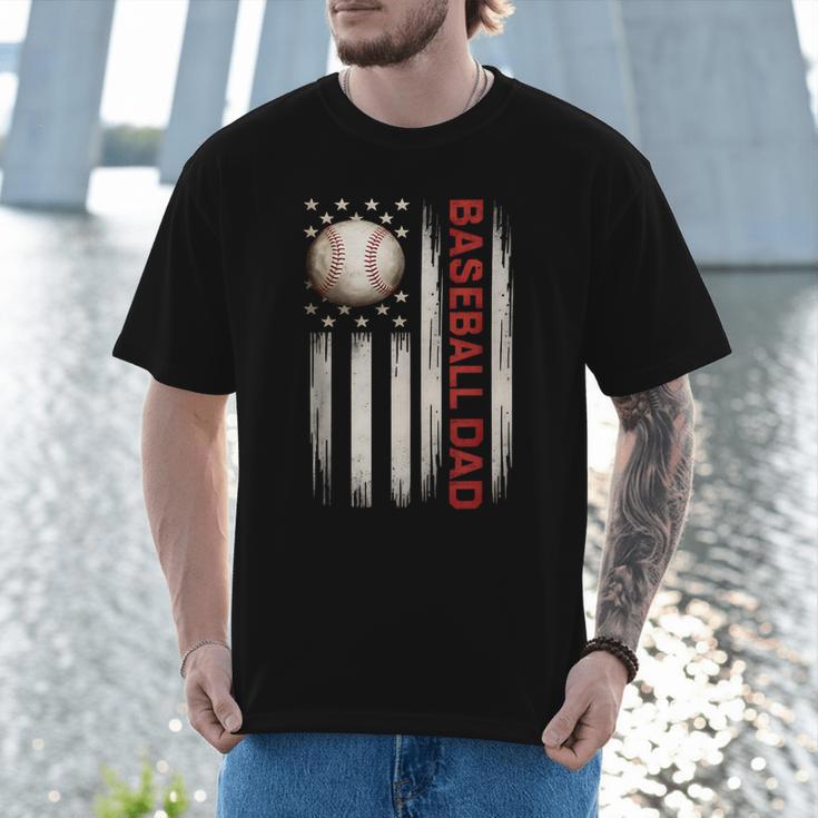 Baseball DAD USA American Flag Fathers Day 4th Of July Men T-Shirt Baseball DAD USA American Flag Fathers Day 4th Of July Men T-Shirt