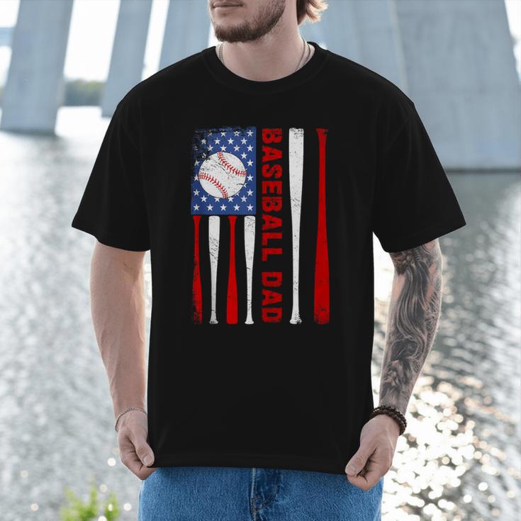 Baseball Dad USA American Flag Father's Day 4th Of July Men T-Shirt Baseball Dad USA American Flag Father's Day 4th Of July Men T-Shirt