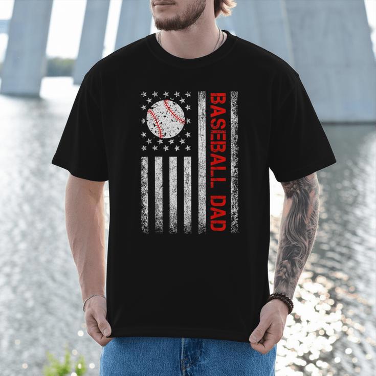 Baseball Dad USA American Flag Men Daddy Fathers Day Men T-Shirt Baseball Dad USA American Flag Men Daddy Fathers Day Men T-Shirt