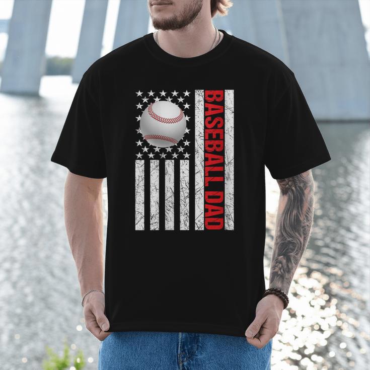 Baseball Dad USA American Flag Patriotic Dad 4th Of July Men T-Shirt Baseball Dad USA American Flag Patriotic Dad 4th Of July Men T-Shirt