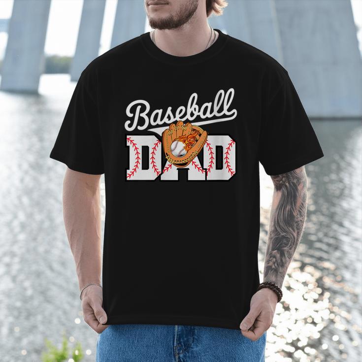 Baseball Dad Vintage Sports Fathers Day Baseball Fan Men T-Shirt