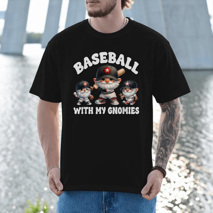 Baseball Gnome Grandpa With Sayings For Baseball Dad Coach Men T-Shirt