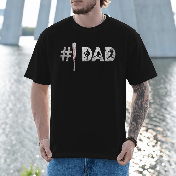 Baseball Player Number One Baseball Dad Father's Day Men T-Shirt Baseball Player Number One Baseball Dad Father's Day Men T-Shirt