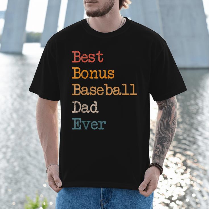 Best Bonus Baseball Dad Ever Softball Stepdad From Daughter Men T-Shirt