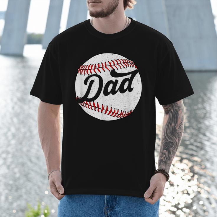 Dad Baseball Ball Vintage Groovy Baseball Daddy Fathers Day Men T-Shirt Dad Baseball Ball Vintage Groovy Baseball Daddy Fathers Day Men T-Shirt