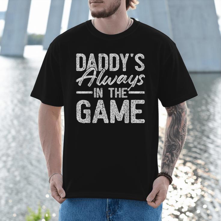 Dad Baseball Men Baseball Daddy's Always In The Game Men T-Shirt