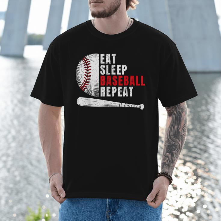 Eat Sleep Baseball Repeat Humor Baseball Dad Players Men T-Shirt Eat Sleep Baseball Repeat Humor Baseball Dad Players Men T-Shirt