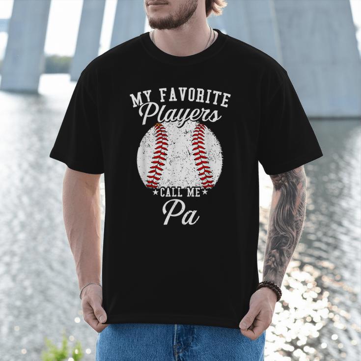 My Favorite Baseball Player Calls Me Pa Baseball Dads Men T-Shirt My Favorite Baseball Player Calls Me Pa Baseball Dads Men T-Shirt