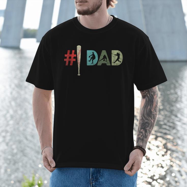 Number One Baseball Dad Father's Day Baseball Player Dad Men T-Shirt Number One Baseball Dad Father's Day Baseball Player Dad Men T-Shirt