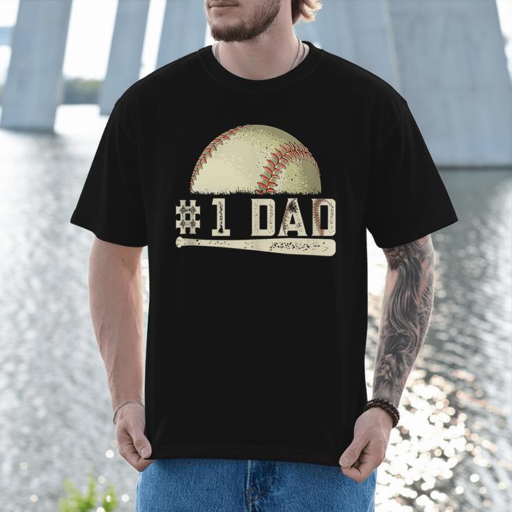 Number One Baseball Dad Fathers Day Baseball Player Dad Papa Men T-Shirt Number One Baseball Dad Fathers Day Baseball Player Dad Papa Men T-Shirt