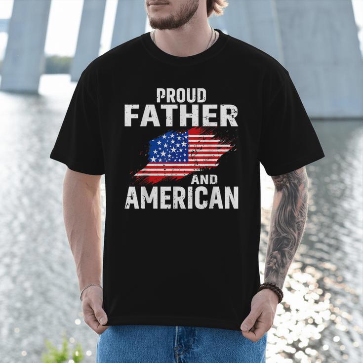 Proud Father And American Flag Baseball Dad Father Patriotic Men T-Shirt Proud Father And American Flag Baseball Dad Father Patriotic Men T-Shirt