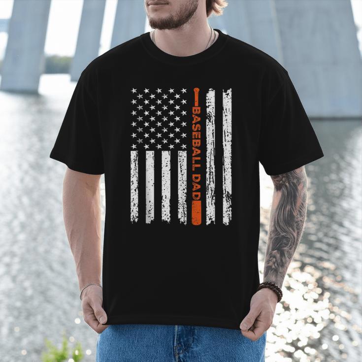 Retro Baseball Dad American Flag Father's Day 4th Of July Men T-Shirt Retro Baseball Dad American Flag Father's Day 4th Of July Men T-Shirt